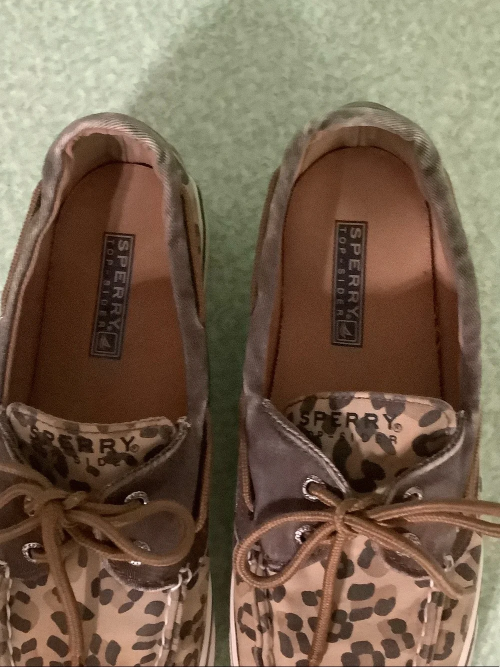 Sperry Women’s Distressed Leopard Print Boat Shoes - Brown/Tan Size 8